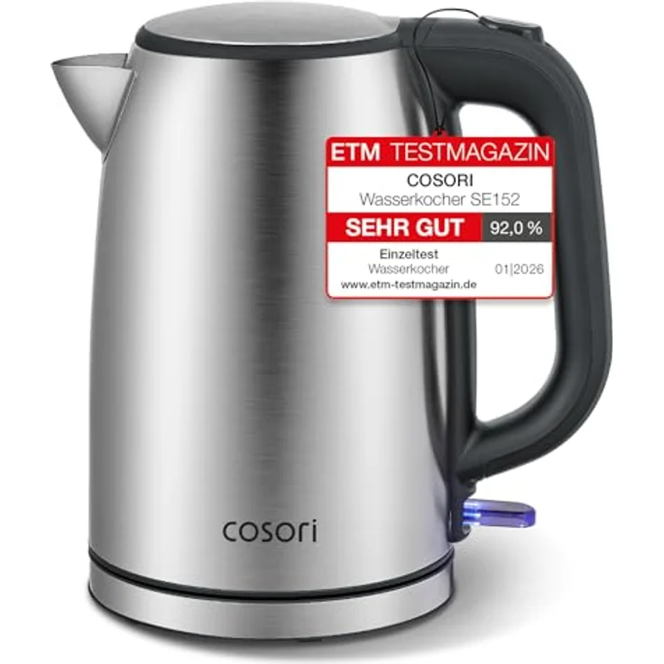 Cosori Wasserkocher Edelstahl 1,7 L, 2200W, mit Strix-Thermostat und LED Beleuchtung – Bild 1