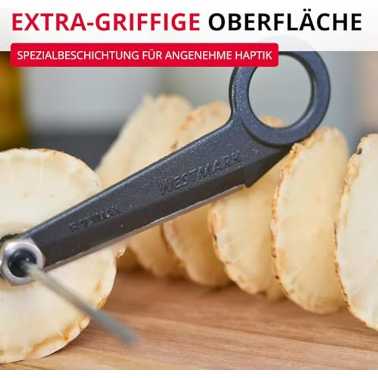 WESTMARK Gemüseschneider Radimax Black Edition, Spiralschneider für Rettich, Gurke und Zucchini, ergonomischer Griff, aus Aluminium und Edelstahl, anthrazit, Made in Germany – Bild 5