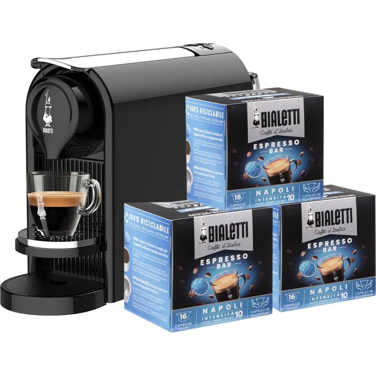Bialetti Gioia Plus, Halbautomatische Pad-Kaffeemaschine mit 0,5 l Wassertank und 20 Bar Pumpendruck