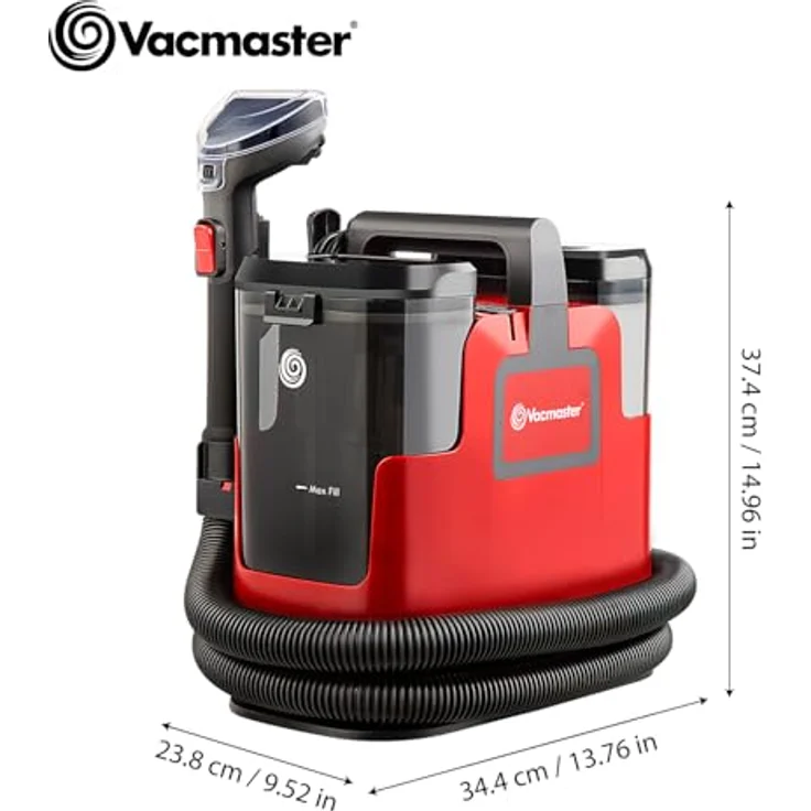 Vacmaster STMEUB01 Polsterreiniger 600 W, Waschsauger mit 15 KPA Saugkraft, rot für Teppich, Sofa und Autos – Bild 7
