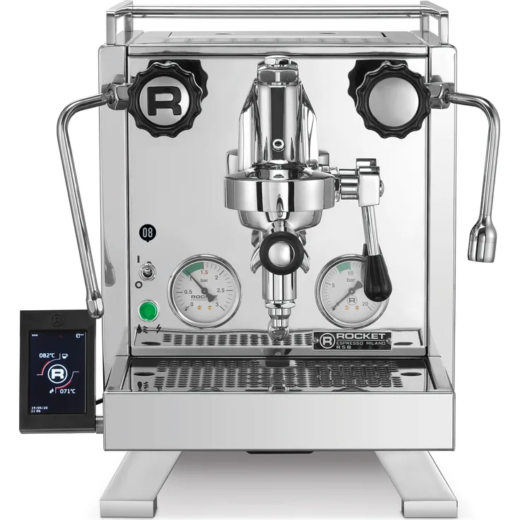 Rocket R58 Cinquantotto, Siebträger Espressomaschine Chrome mit 2 unabhängigen Boiler, PID-Steuerung und Rotationspumpe