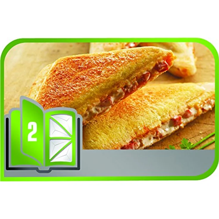 Tefal XA800212 Collection Set Snack Sandwich-Platte, dreieckig, Rezeptbuch mit 4,4 x 15,5 x 24,2 cm – Bild 3