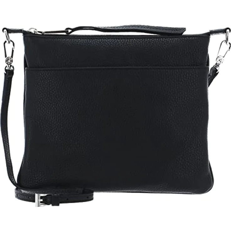 Abro Adria Umhängetasche, elegante Lederhandtasche 26 cm mit verstellbarem Umhängeriemen, Schwarz – Bild 1