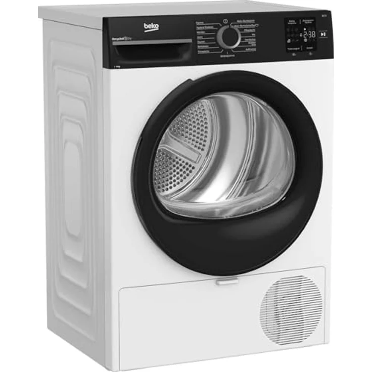 Beko BM3T39230W Wäschetrockner, 9 kg Wärmepumpentrockner mit 15 Programmen, Sensortrocknung, Aquawave Schontrommel, Säulenfähig, Weiß – Bild 3