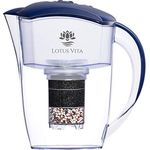 Lotus Vita ESPRIT div. Farben - Wasser Filterkanne mit Kartusche, Reduziert Kalk Chlor Blei aus Leitungswasser durch Aktivkohle Ionentauscher, BPA-frei (dunkelblau) - Preisvergleich