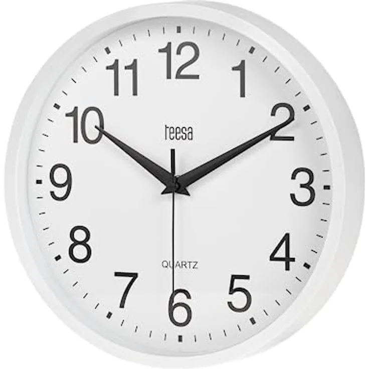 teesa Wanduhr, weiß, 25 cm