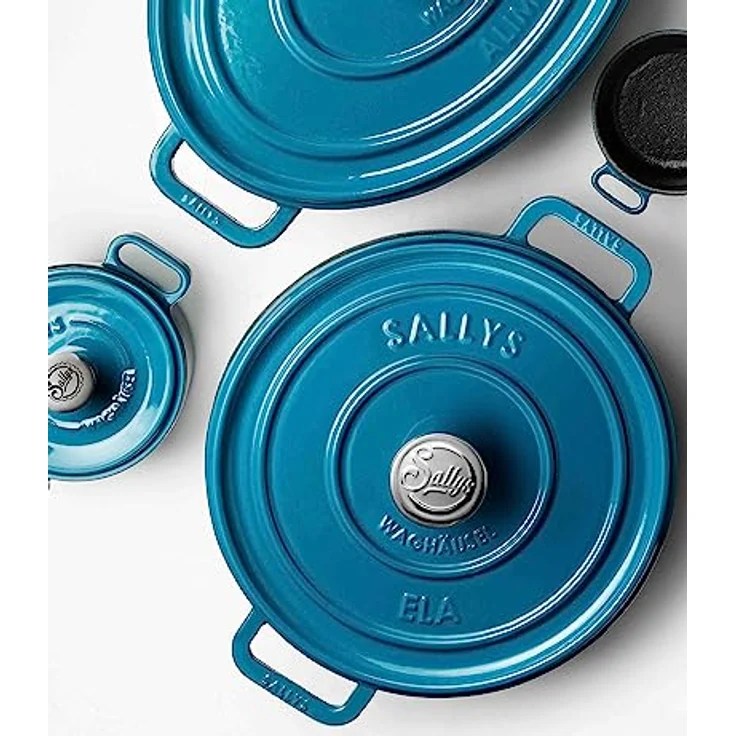 Sallys 'Ela' Deluxe Gusseisentopf - Robustes Kochjuwel für Perfektes Garen (Petrol) – Bild 5