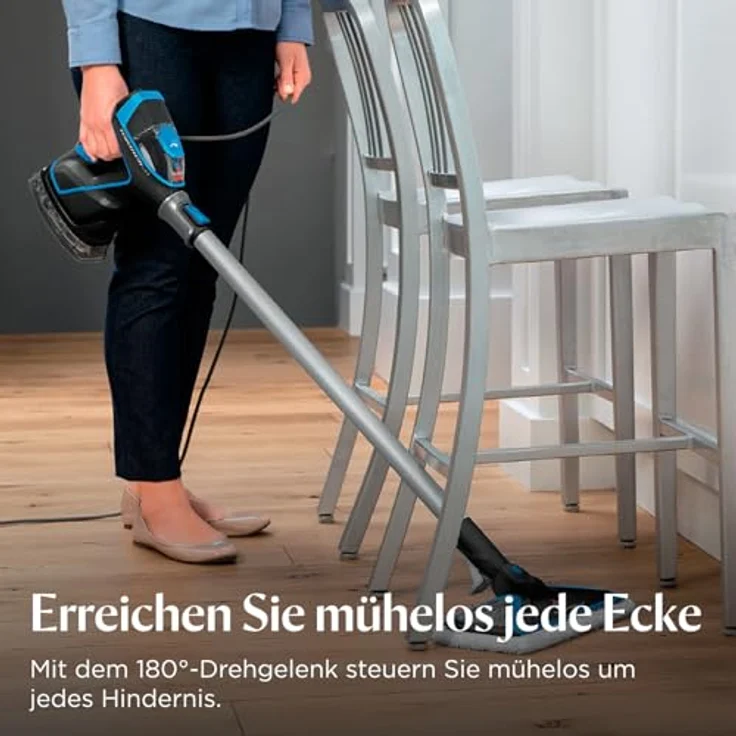 Bissell PowerFresh Slim Steam Dampfreiniger, 3-in-1 Dampfreiniger für Hartböden, Schwarz, Silber – Bild 9