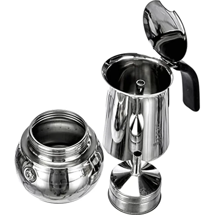 Bialetti 4883 Kitty 6 Tassen, Espressokocher Edelstahl, Rostfreier Stahl, Silber – Bild 2