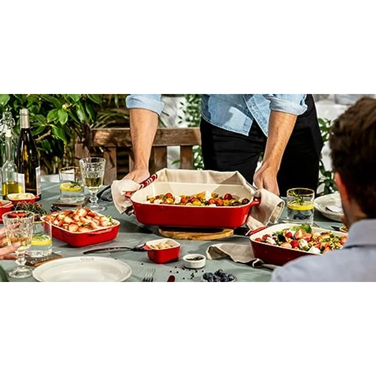 STAUB Ceramique Auflaufform-Set, Ofenform, rechteckig, Kirsch-Rot, Keramik, 2-tlg (20 x 16 cm & 27 x 20 cm) – Bild 4