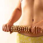 Tuuli Accessories Anti Cellulite Massage Disk Massagegerät Massageroller Roller mit Griff Maderotherapie aus Holz 40 cm