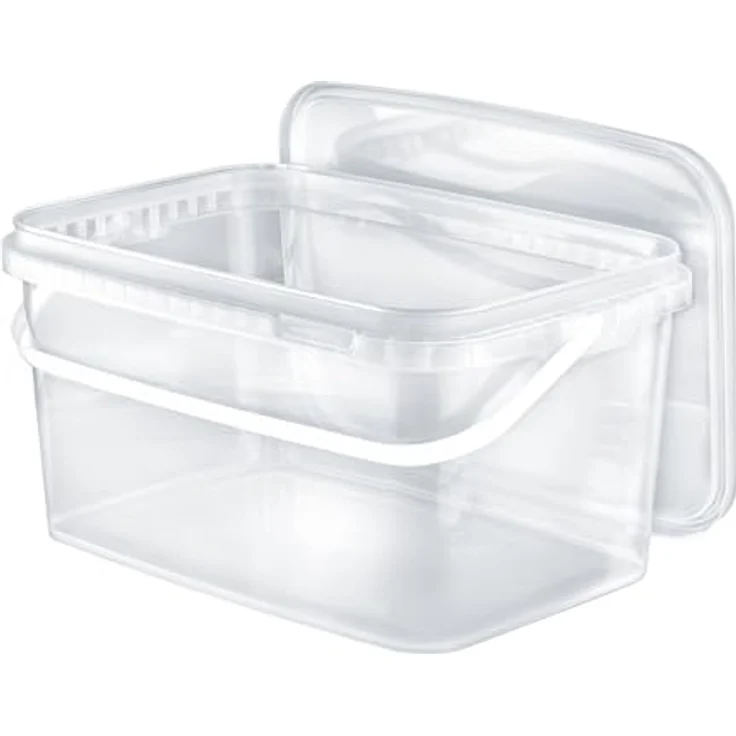 BenBow Rechteckiger Eimer mit Deckel 5L Transparent BSR- Luftdicht Lebensmittelecht BRC-zertifiziert – Bild 1