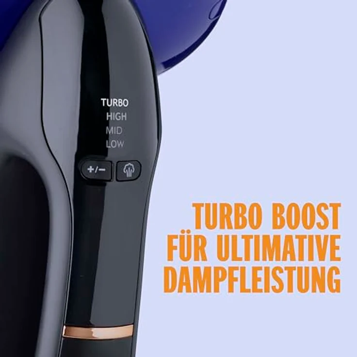 BaByliss Conair GS108E Steam & Iron Turbo, tragbarer Dampfglätter mit 1875 Watt Leistung, 40 % mehr Dampf, Blau/Schwarz – Bild 12