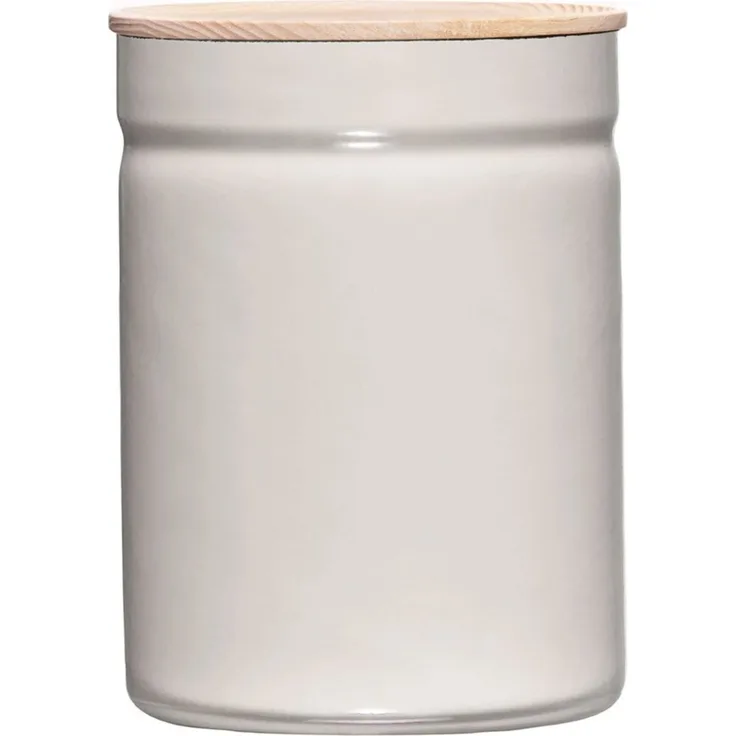 Riess Küchenbehälter mit Holzdeckel 2,2l, Grau, Vorratsdose m.D.13cm,2,25L H18