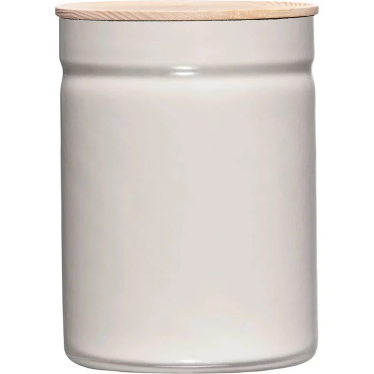 Riess Küchenbehälter mit Holzdeckel 2,2l, Grau, Vorratsdose m.D.13cm,2,25L H18