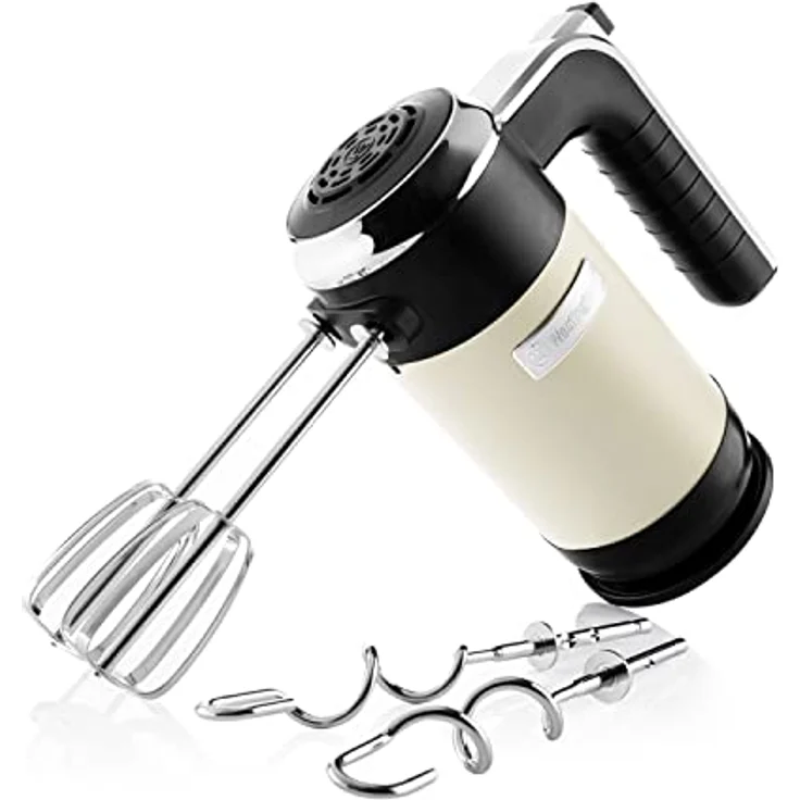 Westinghouse WKHM250WH Handmixer 350W, 6 Geschwindigkeiten, Turbo-Stufe, Edelstahl, weiß – Bild 3