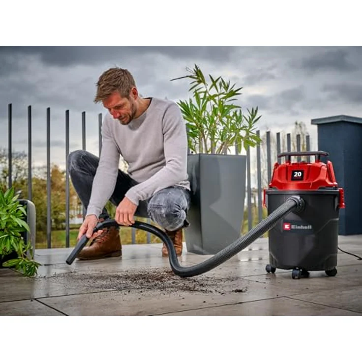 Einhell Nass-Trockensauger TC-VC 2045, 850 Watt, 180 mbar Saugleistung, 20 L Auffangbehälter, Blasanschluss, inkl. Düsen, Filter und Schmutzfangsack – Bild 3