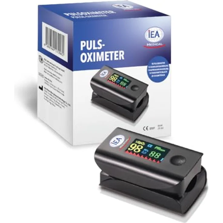 IEA Medical Pulsoximeter | Finger-Pulsoximeter für Sauerstoffsättigung und Pulsfrequenz | Tragbares Oximeter für Erwachsene – Bild 1