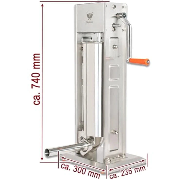 Beeketal BT07 Edelstahl Industrie Wurstfüllmaschine, 7 L – Bild 10