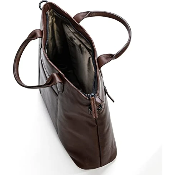 Farmhood Memphis Handtasche aus Leder mit 37 cm Laptopfach, Braun, inkl. Reißverschluss- und Steckfächern – Bild 5
