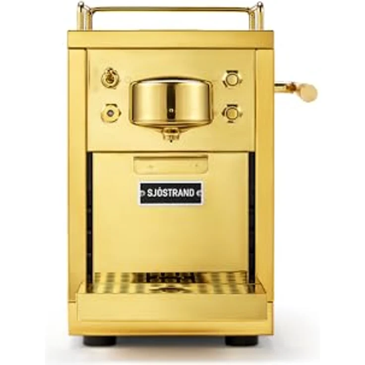 Sjöstrand The Original 2 Kapsel-Kaffeemaschine, Edelstahl mit 19-Bar-Drucksystem, Farbe: Gold – Bild 3