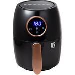BERGNER Copperly Heißluftfritteuse, 1000 W Leistung, 2 Liter Fassungsvermögen, einstellbarer Thermostat: 80 bis 200 °C, Timer mit Alarm, abnehmbarer Topf mit Antihaftbeschichtung
