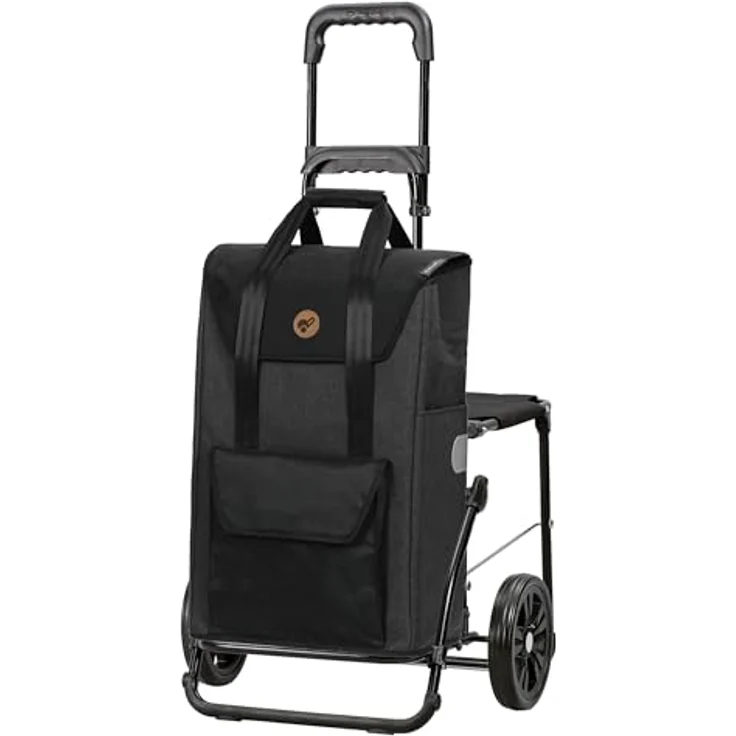 Andersen Einkaufstrolley - Komfort Shopper Senta 2.0 schwarz 49 L, klappbar, wasserabweisend, mit Sitz, multifunktional – Bild 1