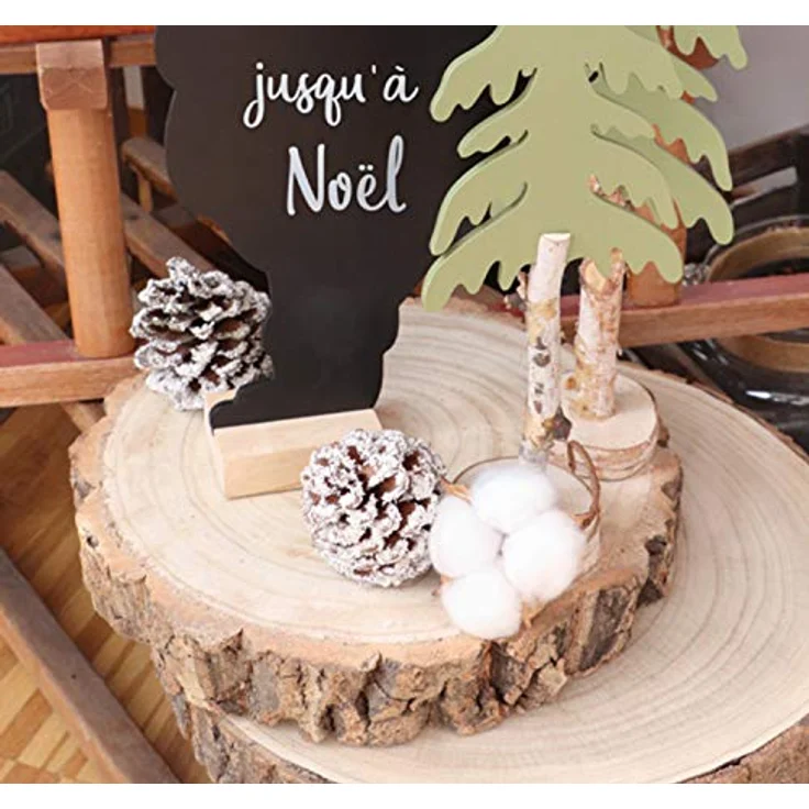 Unbekannt Runde Holzscheibe 30 cm x 2 cm, unbehandelt mit Baumrinde, ideal für DIY Tischdeko und Hochzeiten – Bild 5