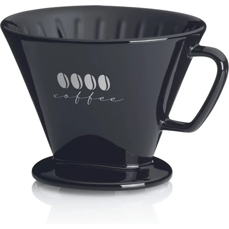 kela Kaffeebereiter Excelsa, Porzellan mit Permanentfilter 1x4, schwarz, spülmaschinenfest – Bild 1