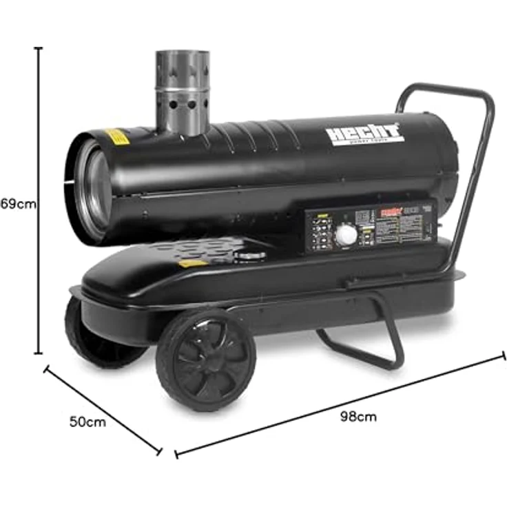 HECHT 3040 Diesel Heizkanone | 18 kW Heizleistung für bis zu 150 m² | Fahrbares Gestell | 1,8 l/h Verbrauch | Robustes Design – Bild 10