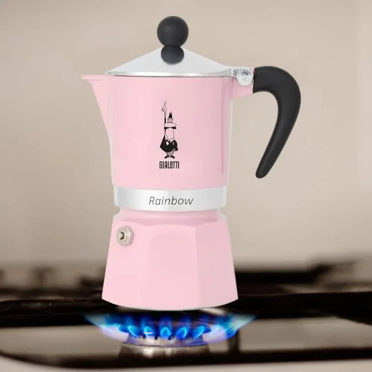 BIALETTI Espressokocher Primavera Rainbow 3, für 3 Tassen, hochwertiges Aluminiumgehäuse, hitzebeständig – Bild 3