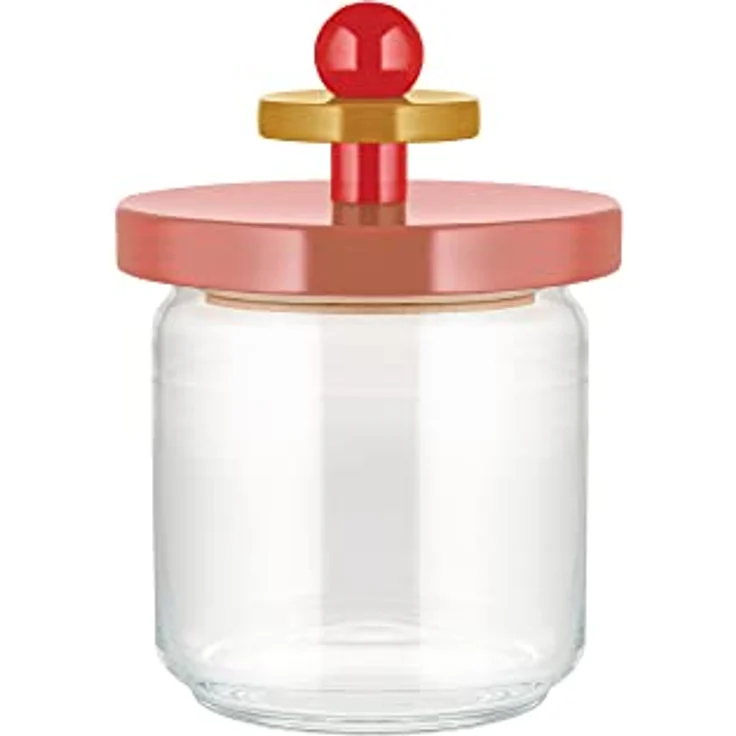 Alessi Twergi - Vorratsglas mit Holzdeckel 75 cl, rosa, aus der Sottsass Collection – Bild 2