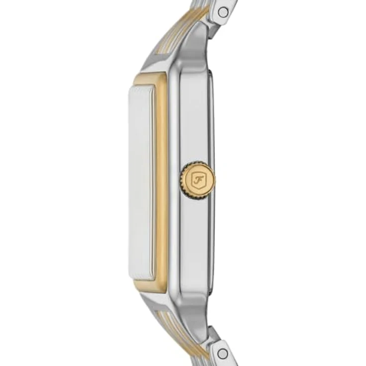 Fossil Damen Analog Quarz Uhr mit Edelstahl Armband ES5368, Silbernes Zifferblatt, Zweifarbiges Armband, Wasserdicht bis 50 m – Bild 3