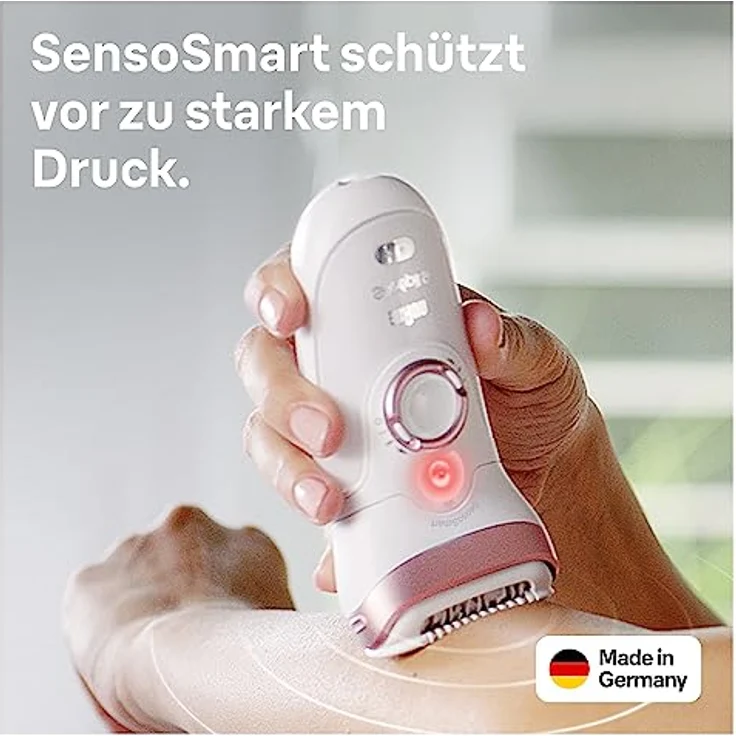 Braun Silk-épil 9 Epilierer Damen für Haarentfernung, Aufsätze für Rasierer, Trimmer, Peeling und Massage für Körper, Tasche, Geschenk Frau, 9-735, weiß/lila – Bild 3