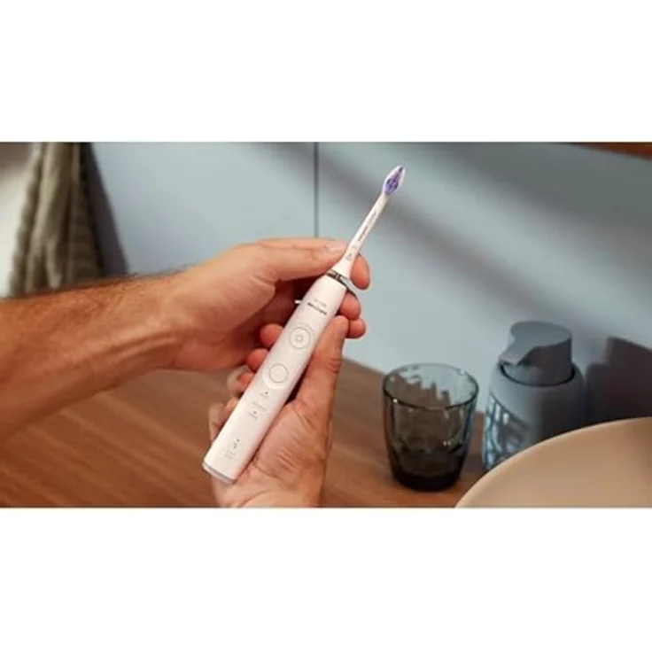 Philips Sonicare Elektrische Zahnbürste Series 6500 HX7410/02, mit Andruckkontrolle, 3 Intensitätsstufen, inkl. Ladegerät, Reiseetui, weiß – Bild 5