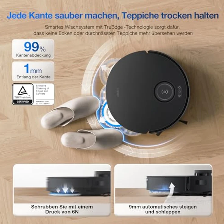 Ecovacs Deebot T30S COMBO COMPLETE black, Staubsauger Roboter, Schwarz – Bild 4