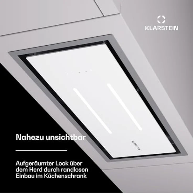 Klarstein Dunstabzugshaube 77cm, Abluft-Dunstabzugshaube mit Spülmaschinenfestem Filter aus Aluminium, Leise Abzugshaube Abluft, 410 m³/h Luftstrom, Effiziente Wandhaube mit LEDs & Touch Controls, Silber – Bild 5
