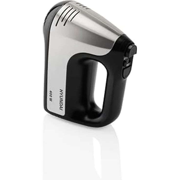 HYUNDAI Handmixer I HM708 I 5 Geschwindigkeitsstufen I 2 Edelstahl-Rührbesen + Knethaken I 400 W I Impulsschalter I Edelstahl/Schwarz – Bild 4