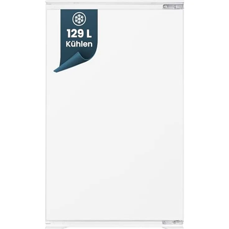 homeX CB1291E, Einbaukühlschrank ohne Gefrierfach für 88 cm Nische, 129 Liter, LED-Beleuchtung, 37 dB, Schlepptürtechnik