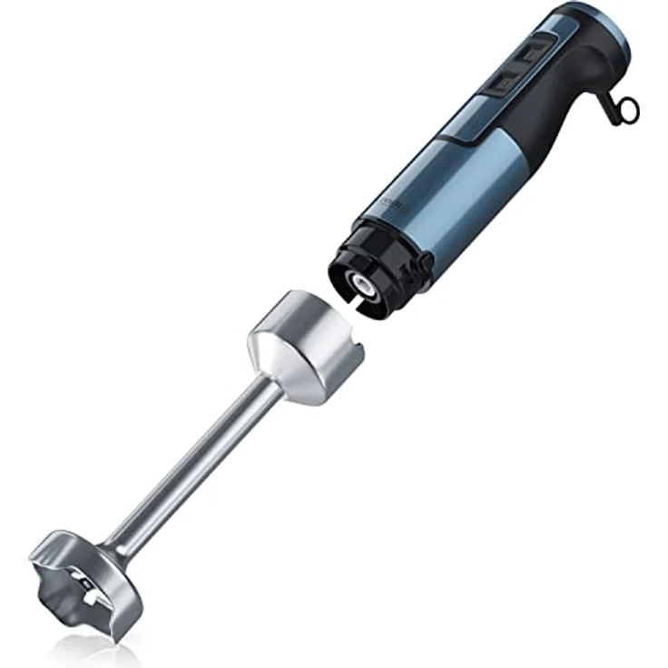 Arendo Stabmixer 1000 Watt Edelstahl Set - vierflügeliges Messer - Pürierstab - stufenlose Geschwindigkeitsregelung - Turbotaste - Abnehmbarer Mixfuß - GS-Zertifiziert - Blau – Bild 2