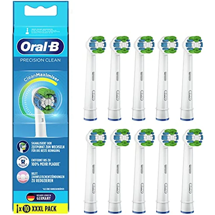 Oral-B Precision Clean Aufsteckbürsten für elektrische Zahnbürste, 10 Stück, mit CleanMaximiser-Borsten für optimale Zahnpflege, Zahnbürstenaufsatz für Oral-B Zahnbürsten – Bild 1