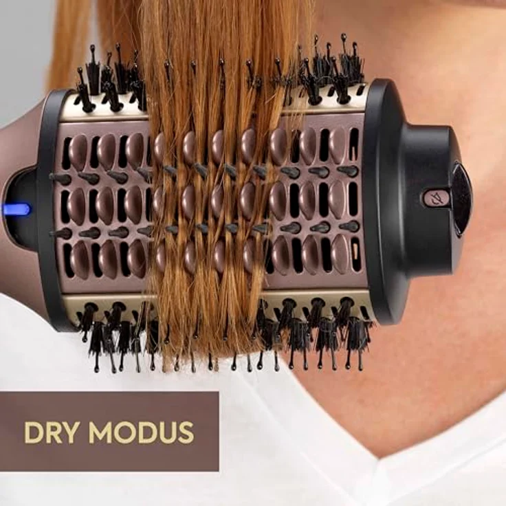 BaByliss Warmluftbürste Air Power Volume AS95E, 2-in-1 Warmluft- und Heizbürste, WET/DRY Modi, ovale Bürste für Glanz, schwarz – Bild 6