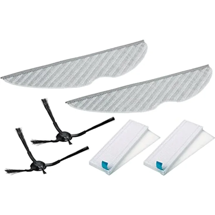 MEDION Zubehör Ersatz Wischmop, Filter und Seitenbürste für Saugroboter X50 SW MD 2004 (2x Wischmop, 2x Filter (H13), 2x Seitenbürste, kompatibel mit Robotersaubsauger X50SW MD2004)