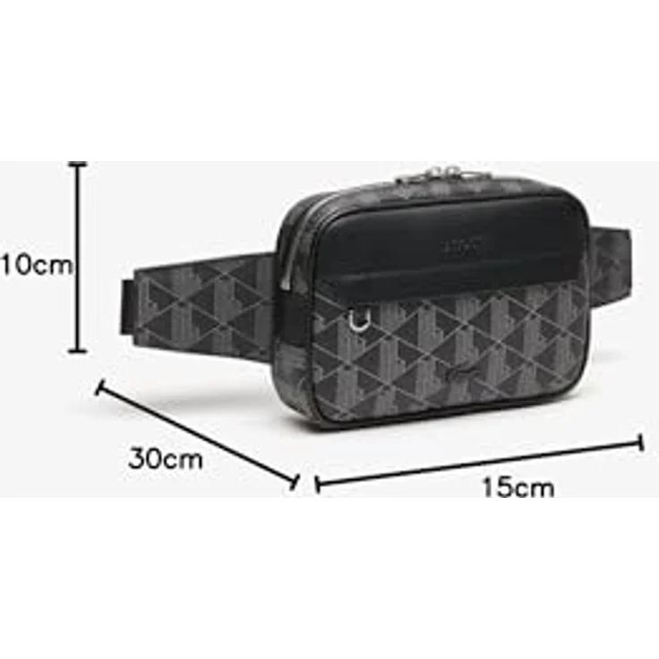 Lacoste The Blend Waist Bag, Umhängetasche mit verstellbarem Gurt, 23 x 15,5 x 5 cm, Monogramm-Aufdruck – Bild 9