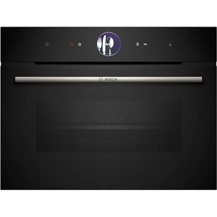 Bosch CSG7361B1, Smarter Serie 8 Einbau-Kompaktdampfbackofen, 60 x 45 cm, 1 L Wassertank, Schwarz, Made in Germany, Selbstreinigung, Air Fry, 4D Heißluft, Bosch Assist, Pizzastufe – Bild 1