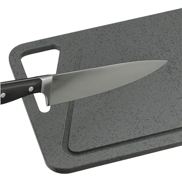 WMF Schneidebrett Tranchierbrett 38 x 25 cm rechteckig aus Kunsstoff mit Griff praktisch Saftrillen spülmaschinengeeignet leichte Reinigung hygienisch klingenschonend geschmacksneutral modern – Bild 3