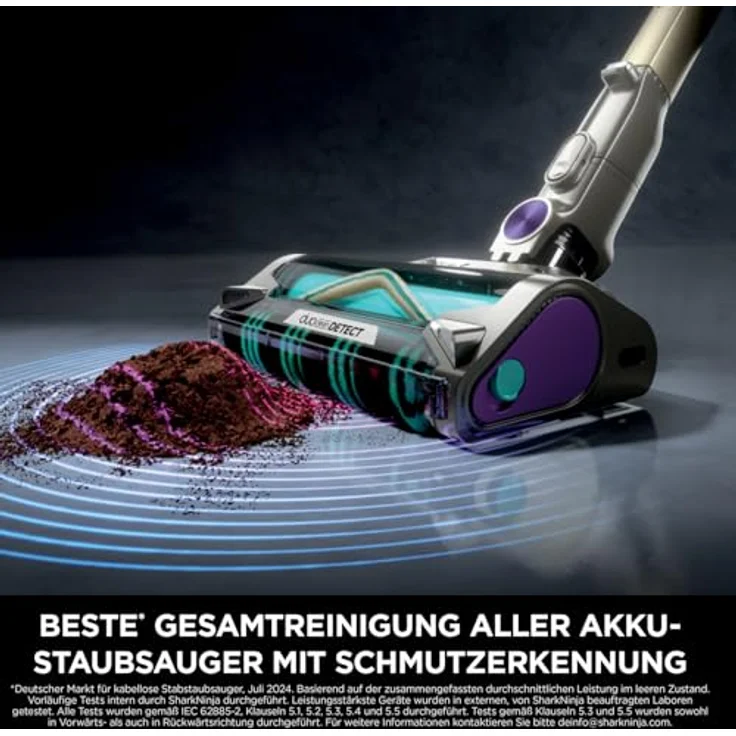 Shark PowerDetect Akku-Staubsauger mit DuoClean Detect, Reverse Clean & Anti Hair Wrap Plus, Motorisierter Tierhaar-Aufsatz, Fugendüse und Multi-Oberflächen-Aufsatz, Flexibel, Leicht, Grau IP1251EUT – Bild 2