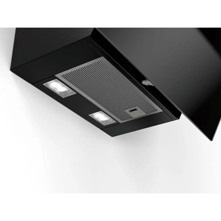 Bosch Serie 2 DWK67EM60, Motorhaube, Kamin abgewinkelt, Breite: 59 cm, Tiefe: 43.4 cm, Absaugung und Rückführung (mit zusätzlichem Rückführungsset), mit internem Motor, Schwarz – Bild 4