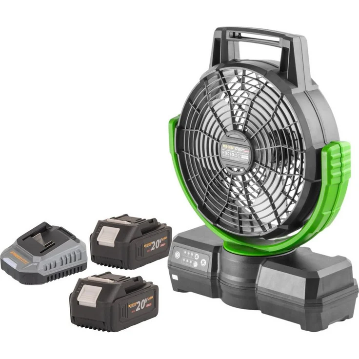 PRO CRAFT Akku-Standventilator CF20bb, 20 V mit 2x 4,0 Ah Akku und Ladegerät, 235 mm