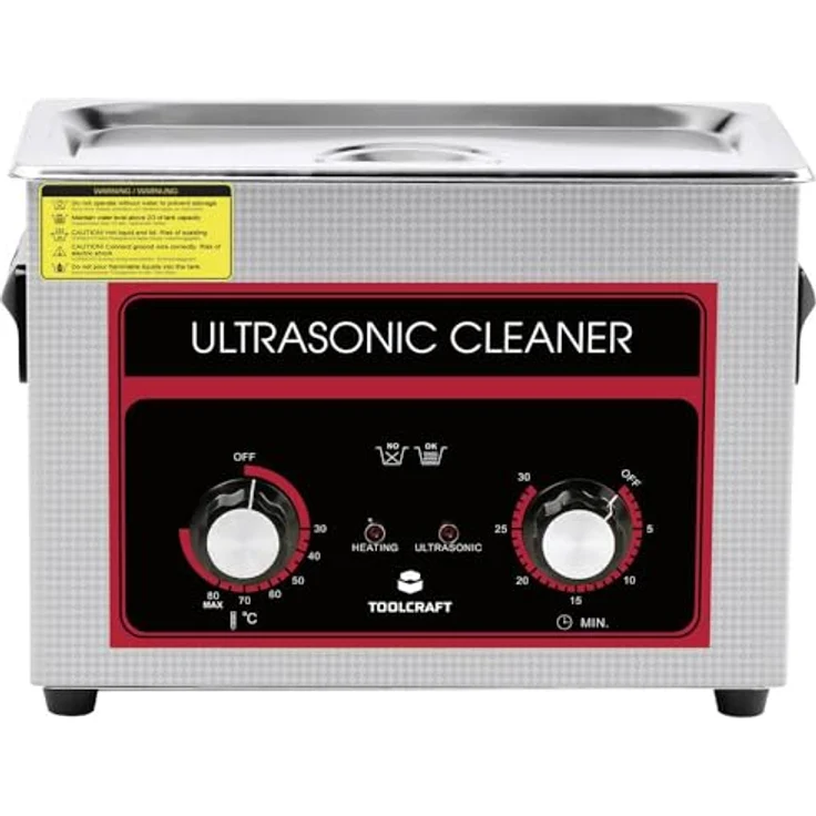 Toolcraft Ultraschallreiniger Schmuck, Werkstatt, Bürobedarf 180W 4.5l mit Heizung, mit Reinigungsk, Ultraschallreiniger – Bild 2